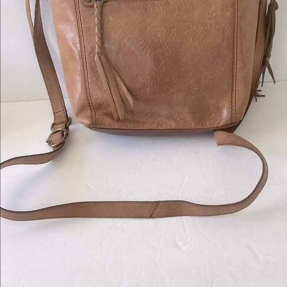 The Sak Womens Brown Leather Crossbody Bag Satchel Boho Distressed Purse Handbag - Picture 4 of 7